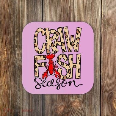 Craw Fish Season Leopard Love Crawfish Coaster