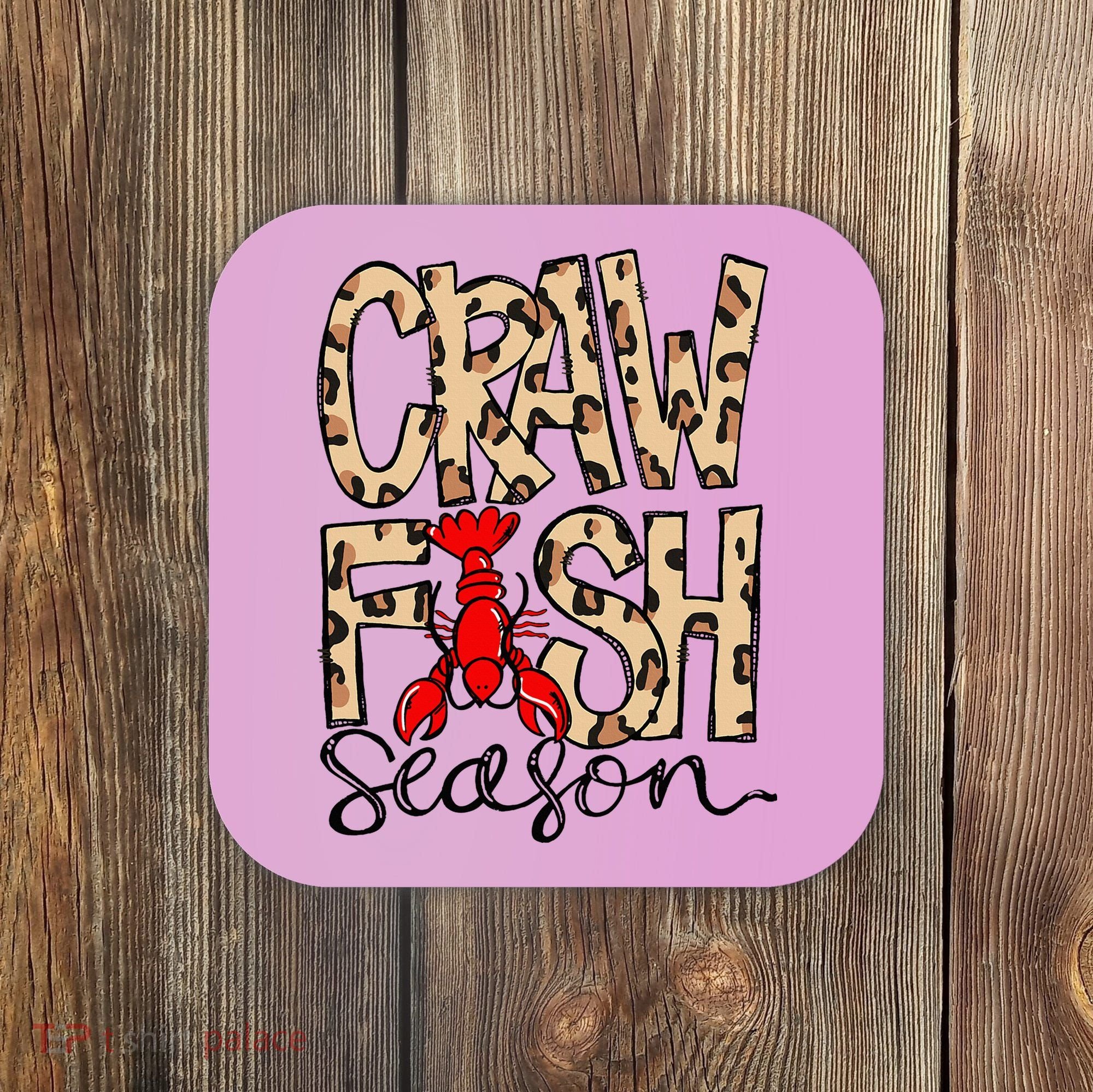 Craw Fish Season Leopard Love Crawfish Coaster