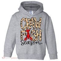 Craw Fish Season Leopard Love Crawfish Toddler Hoodie thumb 0