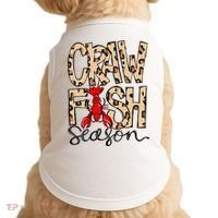 Craw Fish Season Leopard Love Crawfish Doggie Tank thumb 0