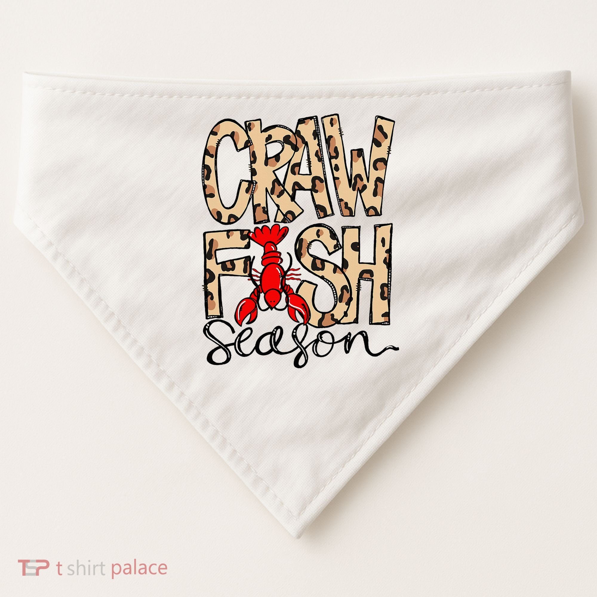 Craw Fish Season Leopard Love Crawfish USA-Made Doggie Bandana