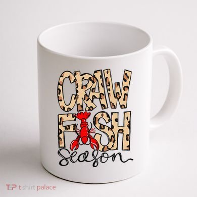 Craw Fish Season Leopard Love Crawfish Coffee Mug back