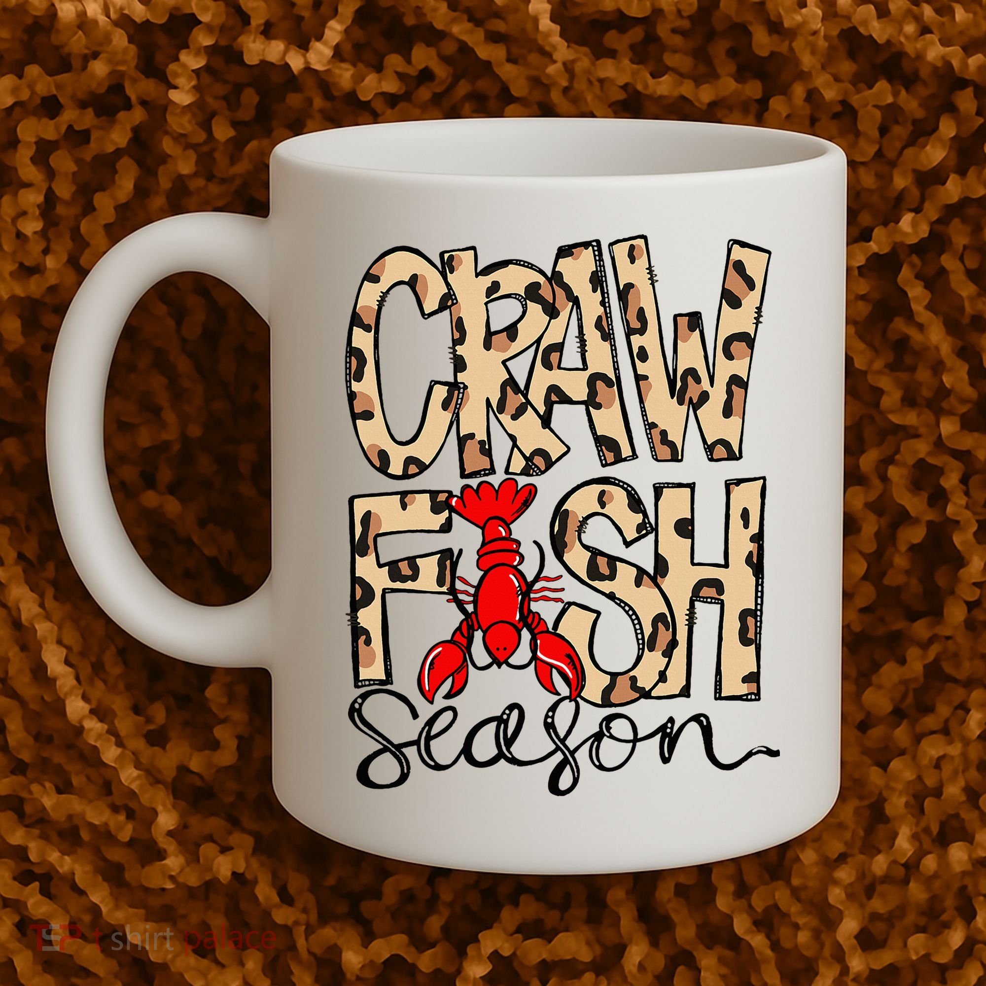 Craw Fish Season Leopard Love Crawfish Coffee Mug
