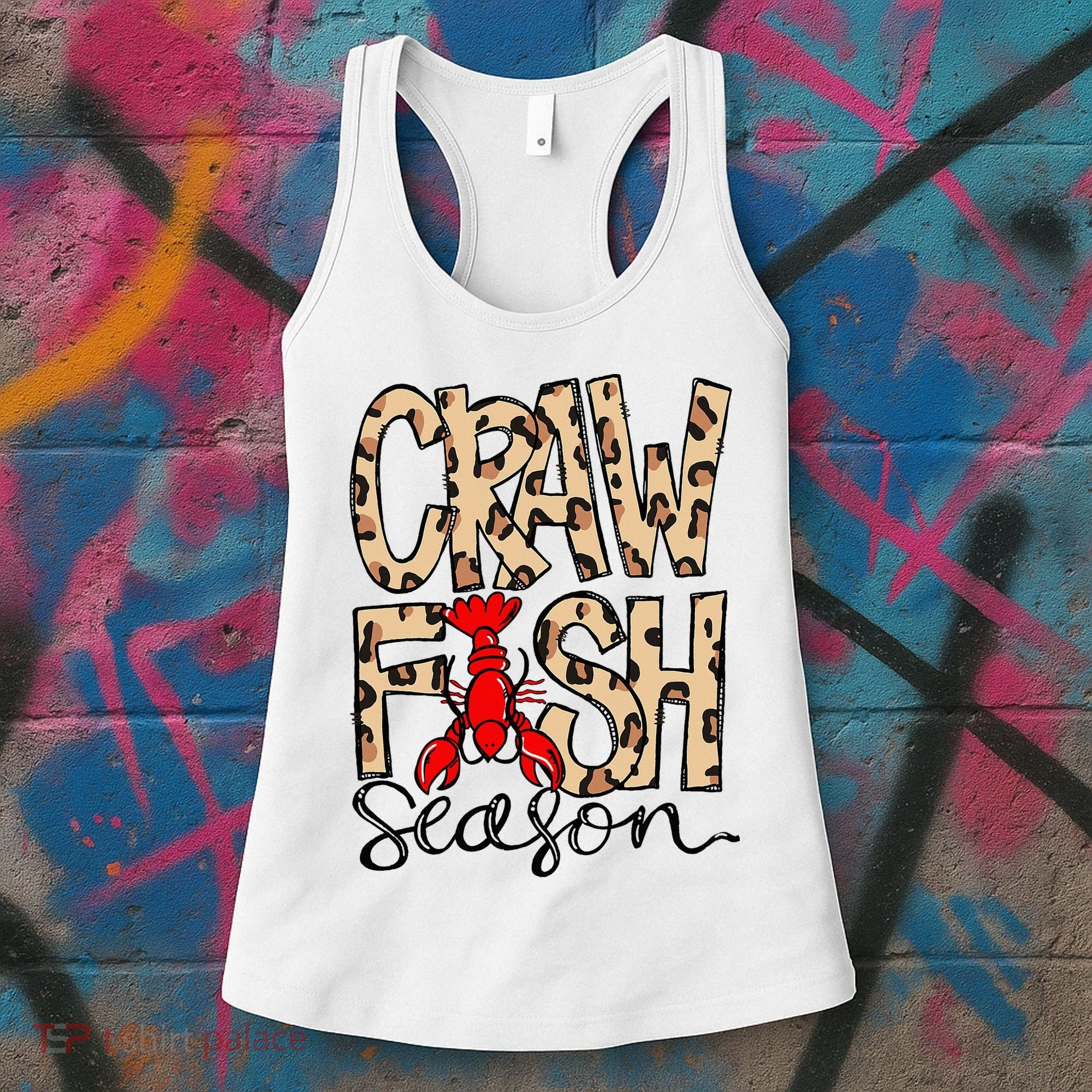 Craw Fish Season Leopard Love Crawfish Women's Tank Top