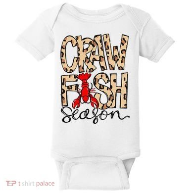 Craw Fish Season Leopard Love Crawfish Baby Bodysuit