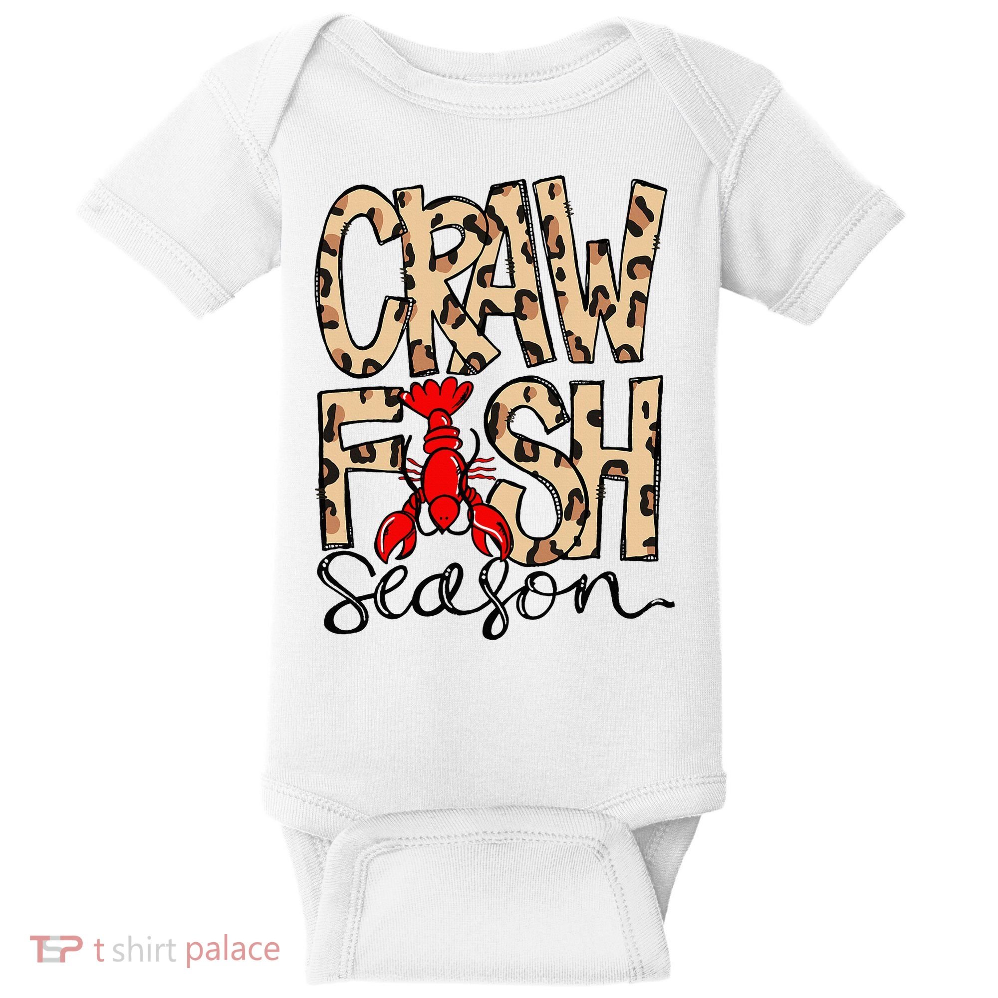 Craw Fish Season Leopard Love Crawfish Baby Bodysuit