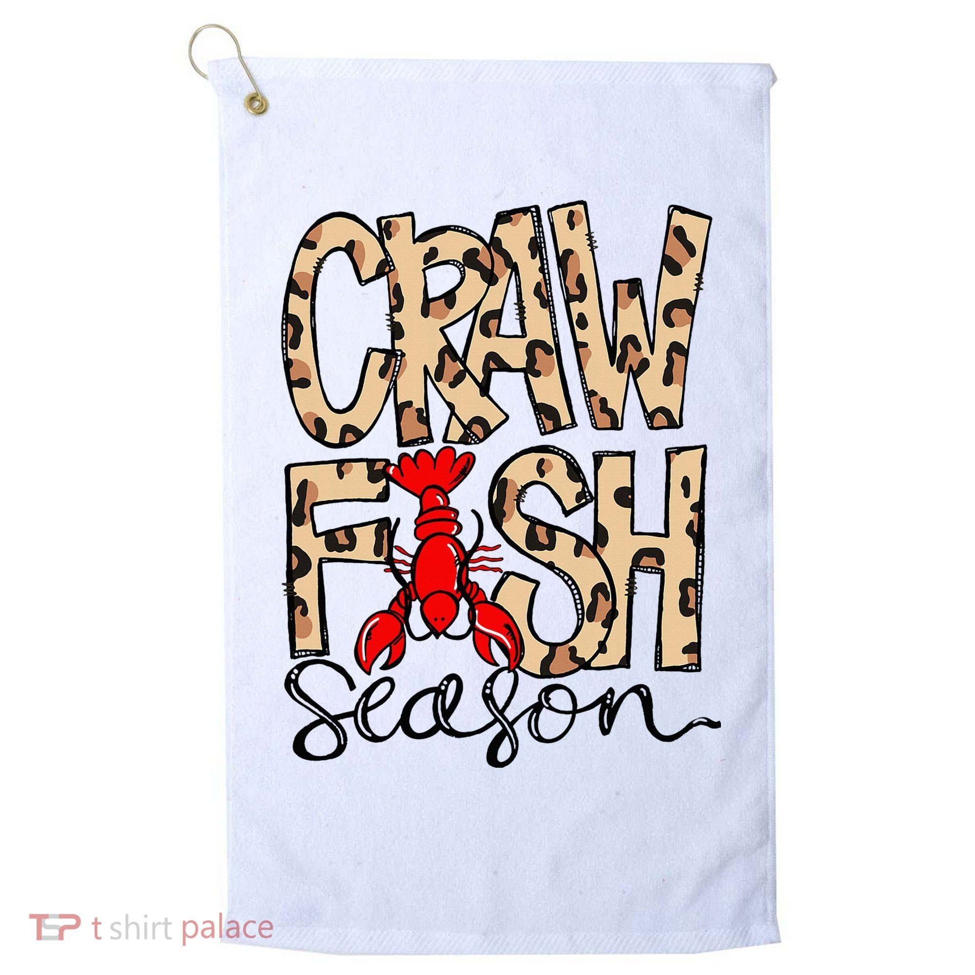 Craw Fish Season Leopard Love Crawfish Golf Towel
