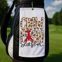 Craw Fish Season Leopard Love Crawfish Golf Towel thumb 2