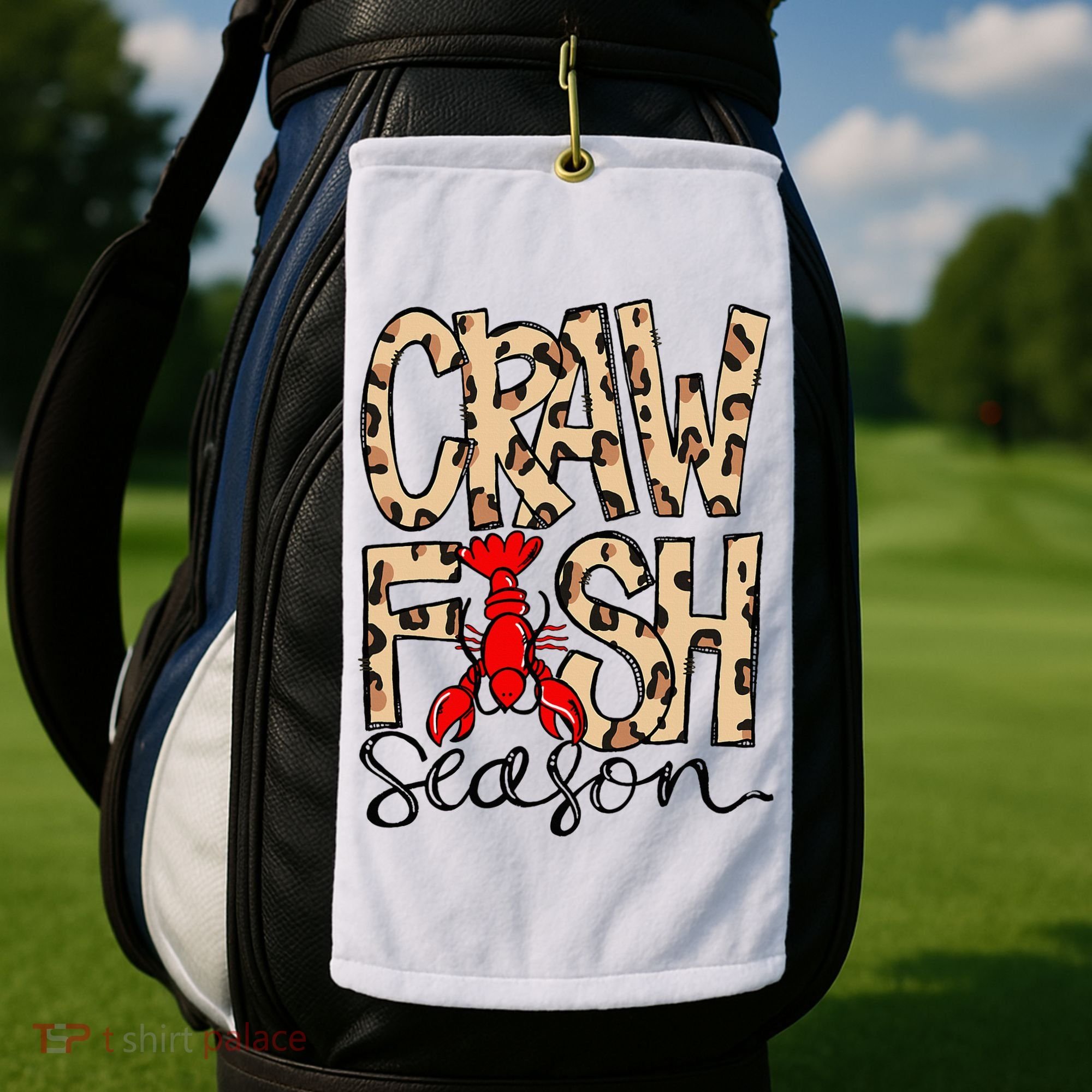 Craw Fish Season Leopard Love Crawfish Golf Towel