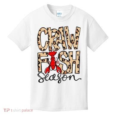 Craw Fish Season Leopard Love Crawfish Kids T-Shirt