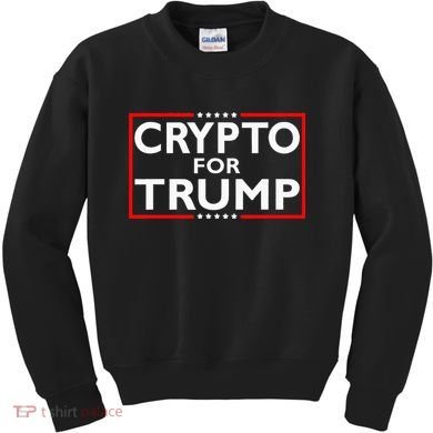 Crypto For Trump President Election 2024 Pro Cryptocurrency Kids Sweatshirt