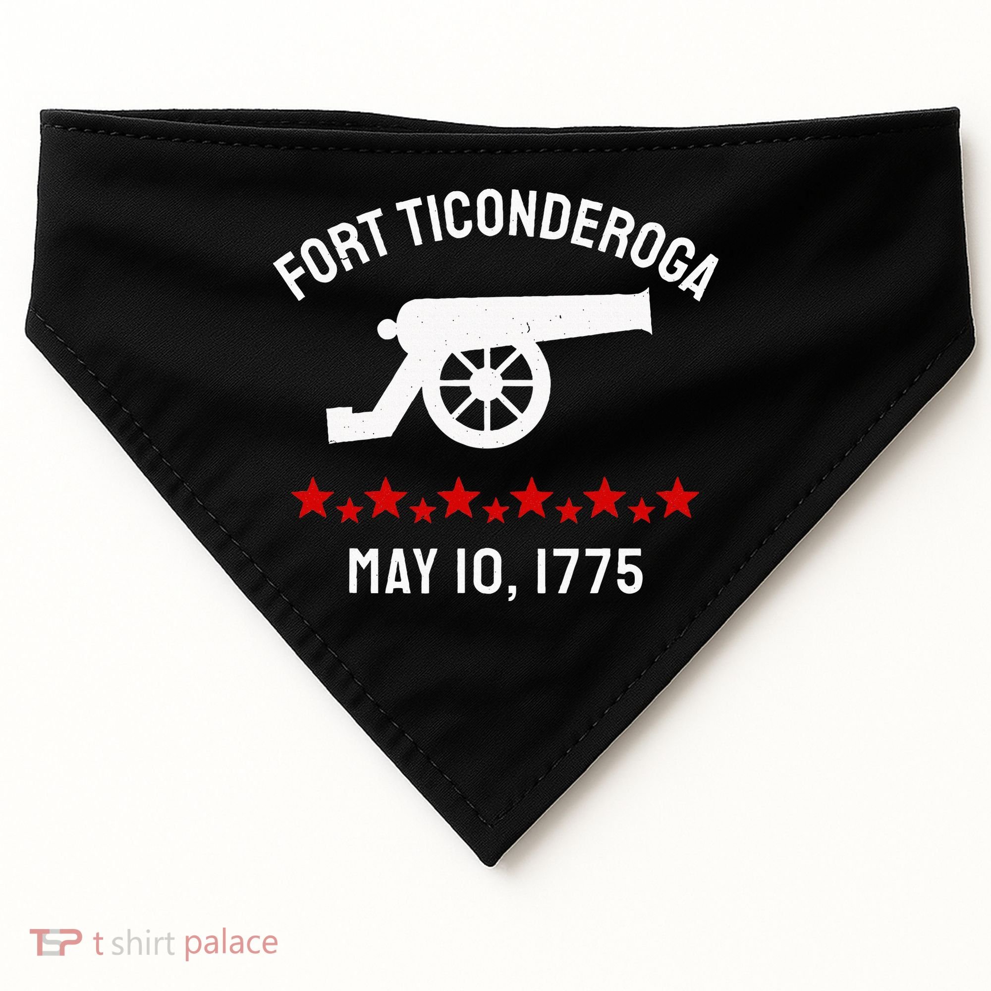 Capture Fort Ticonderoga Cannon Revolutionary War USA-Made Doggie Bandana