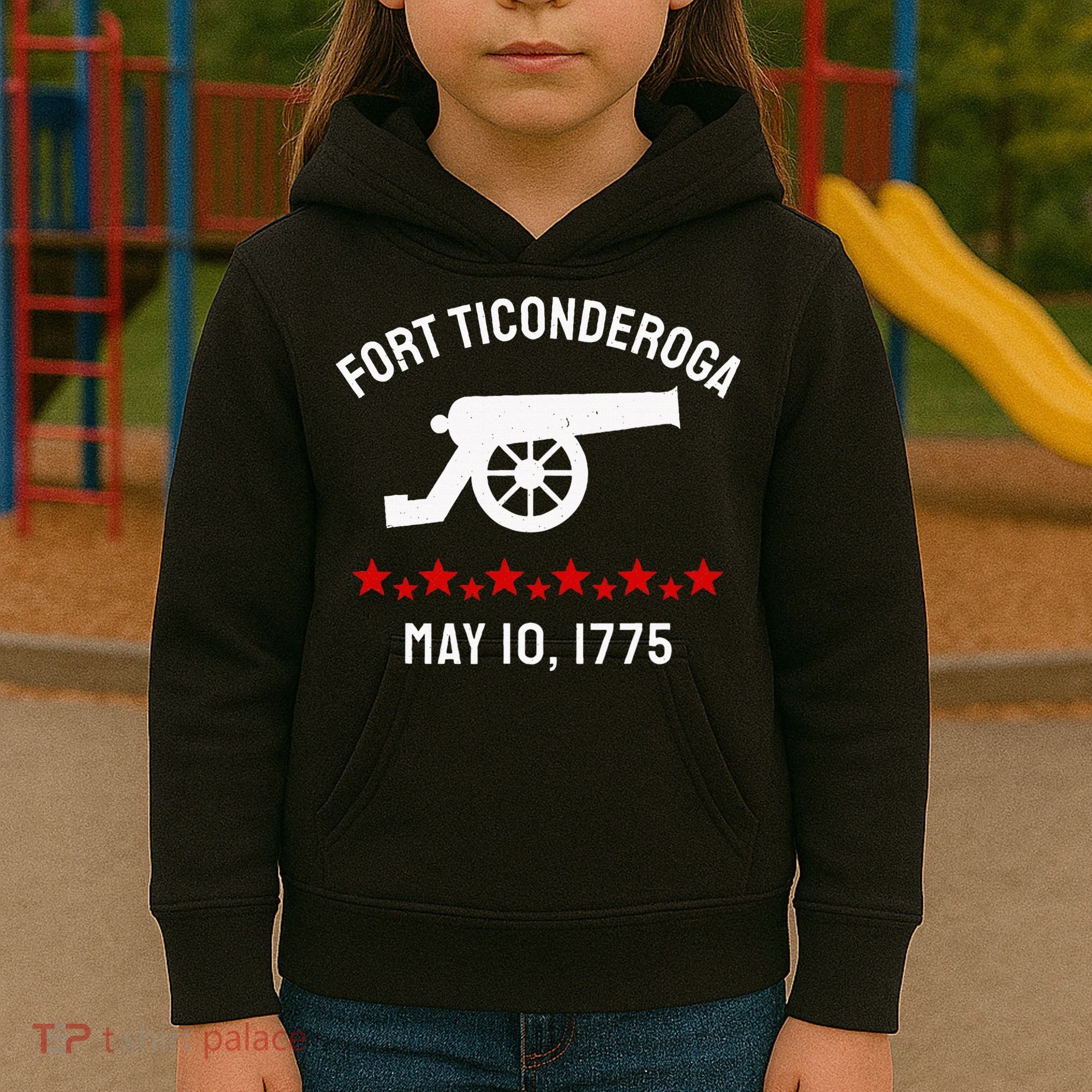 Capture Fort Ticonderoga Cannon Revolutionary War Kids Hoodie