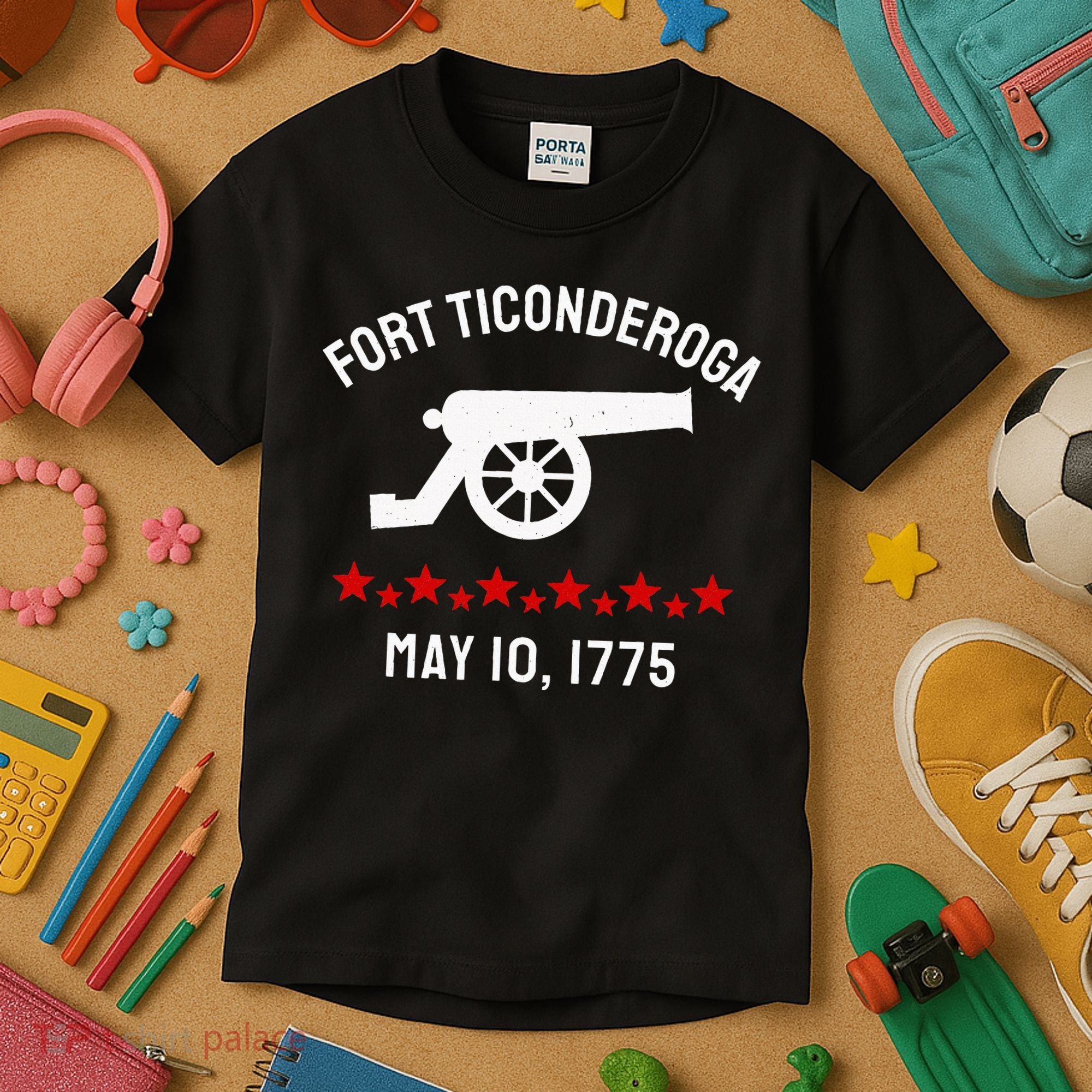 Capture Fort Ticonderoga Cannon Revolutionary War Kids T-Shirt