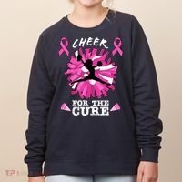 Cheer For The Cure Breast Cancer Awareness Month Cheerleader Women's Sweatshirt thumb 0