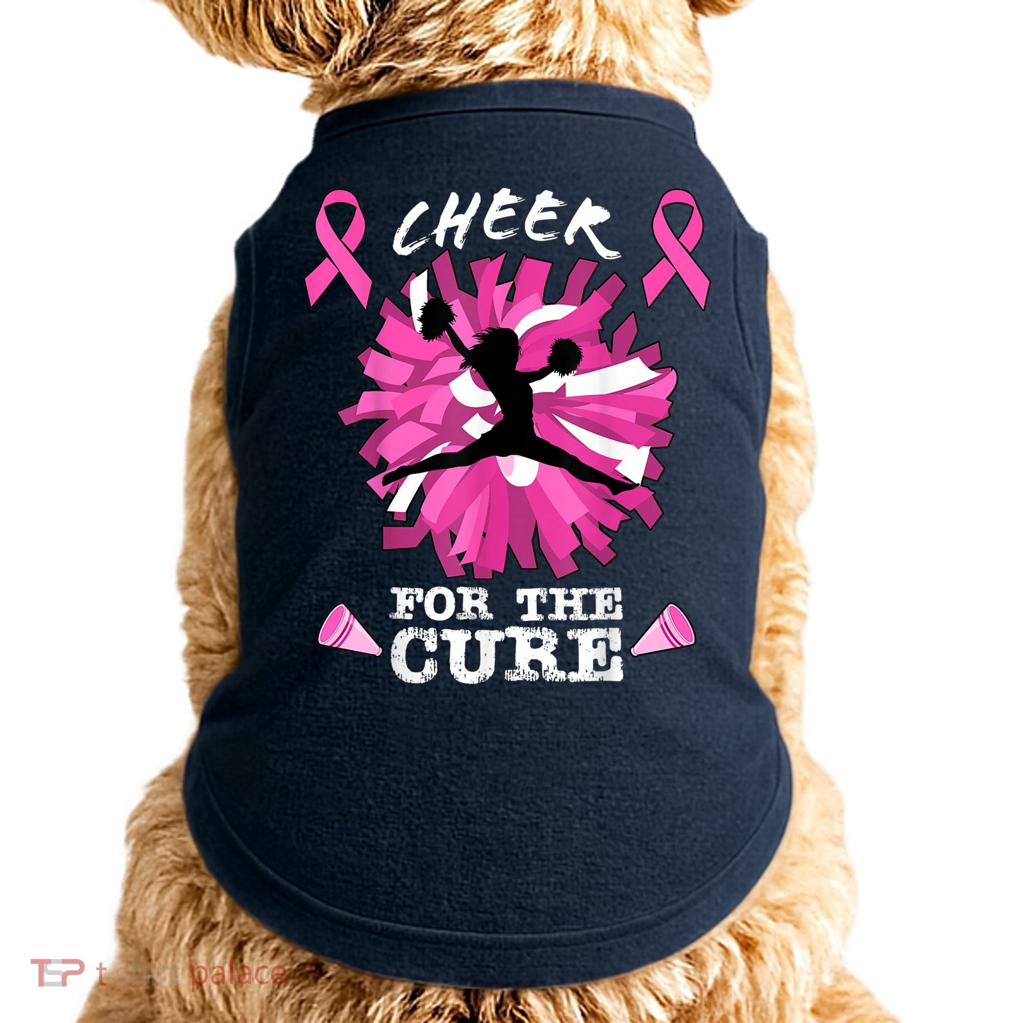 Cheer For The Cure Breast Cancer Awareness Month Cheerleader Doggie Tank