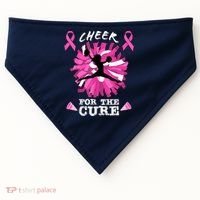 Cheer For The Cure Breast Cancer Awareness Month Cheerleader USA-Made Doggie Bandana thumb 0
