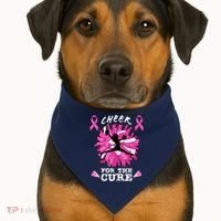 Cheer For The Cure Breast Cancer Awareness Month Cheerleader USA-Made Doggie Bandana thumb 1