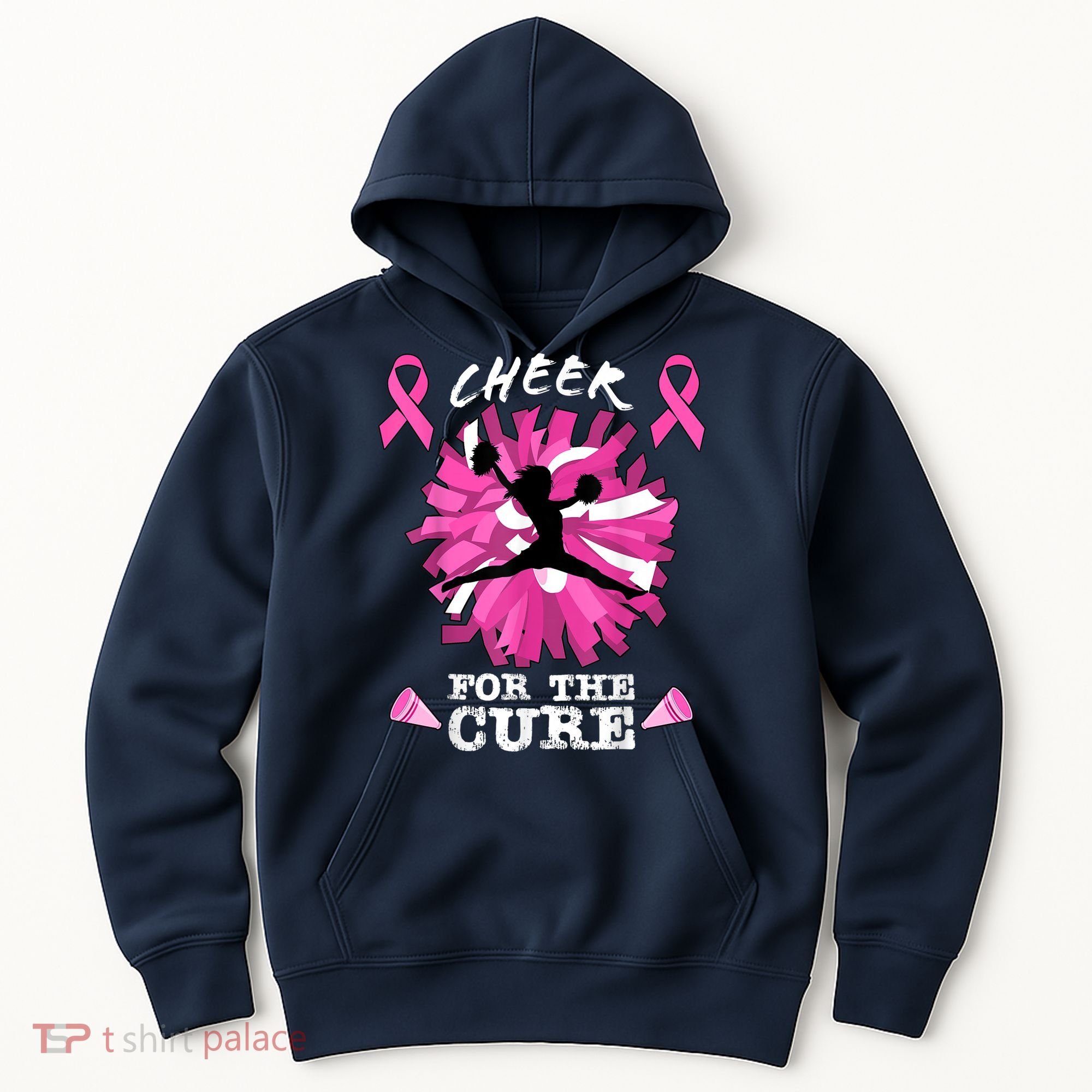Cheer For The Cure Breast Cancer Awareness Month Cheerleader Hoodie
