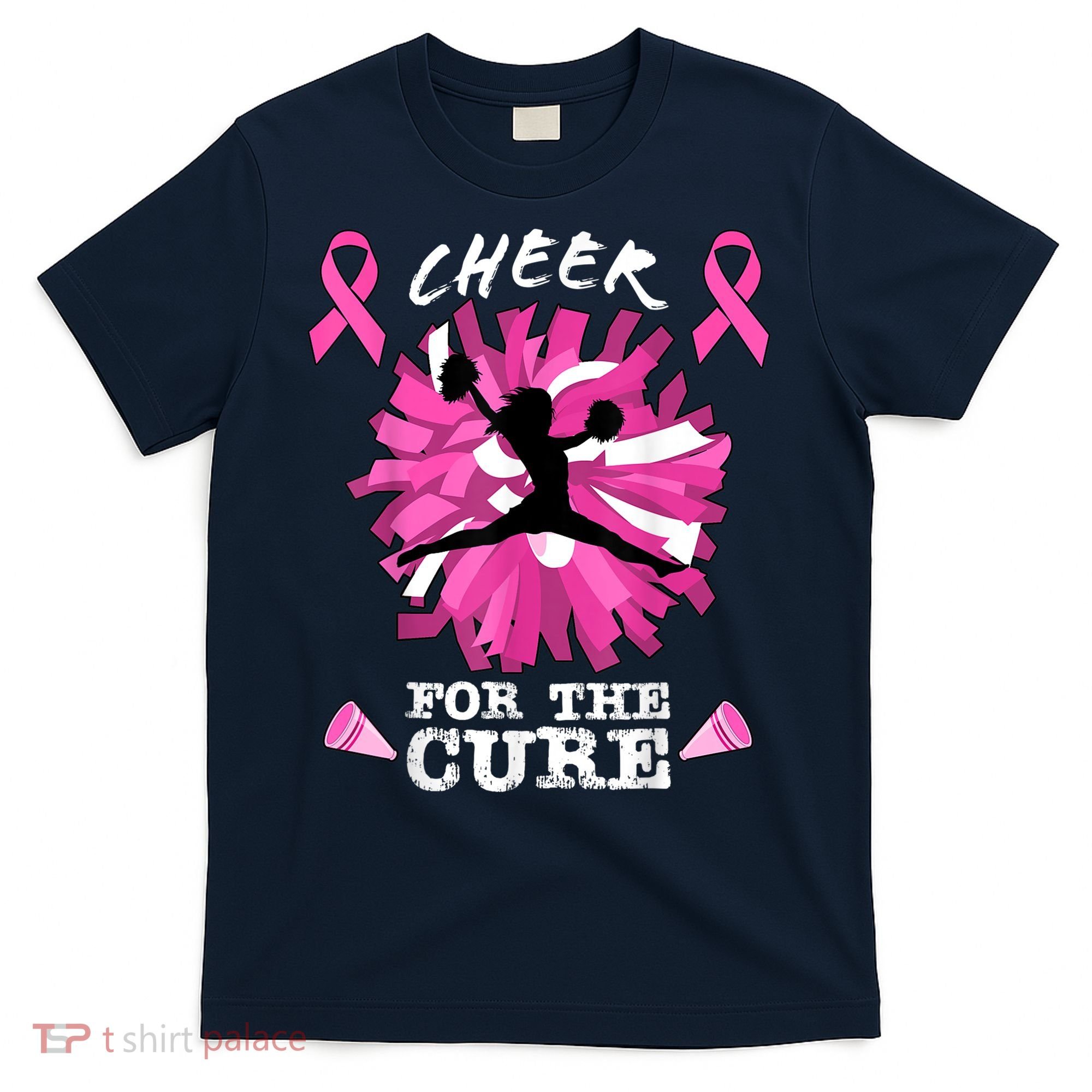 Cheer For The Cure Breast Cancer Awareness Month Cheerleader T-Shirt
