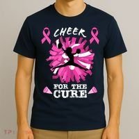 Cheer For The Cure Breast Cancer Awareness Month Cheerleader T-Shirt thumb 3