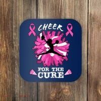 Cheer For The Cure Breast Cancer Awareness Month Cheerleader Coaster thumb 0