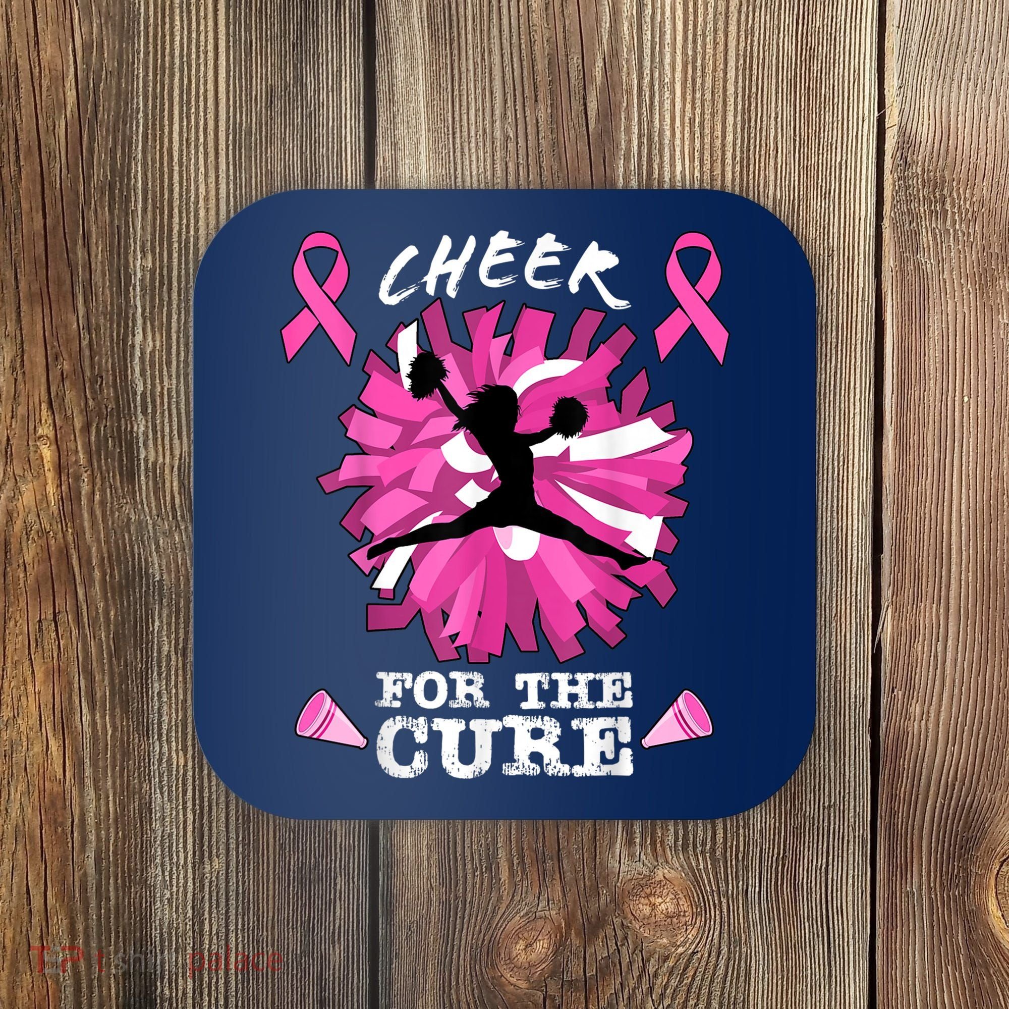 Cheer For The Cure Breast Cancer Awareness Month Cheerleader Coaster