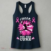 Cheer For The Cure Breast Cancer Awareness Month Cheerleader Women's Tank Top thumb 3