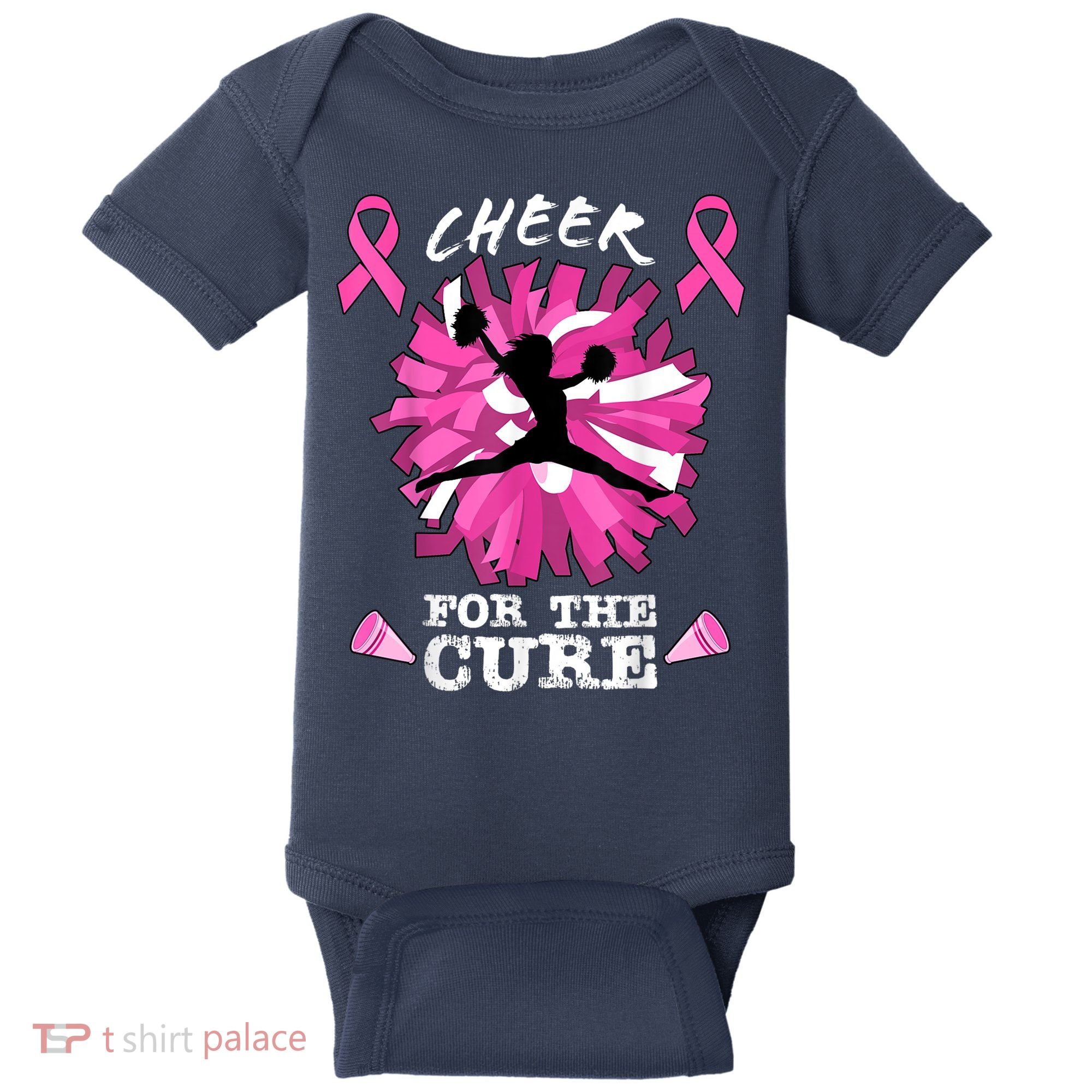 Cheer For The Cure Breast Cancer Awareness Month Cheerleader Baby Bodysuit