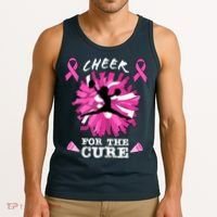 Cheer For The Cure Breast Cancer Awareness Month Cheerleader Tank Top thumb 3