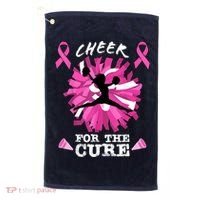 Cheer For The Cure Breast Cancer Awareness Month Cheerleader Golf Towel thumb 0