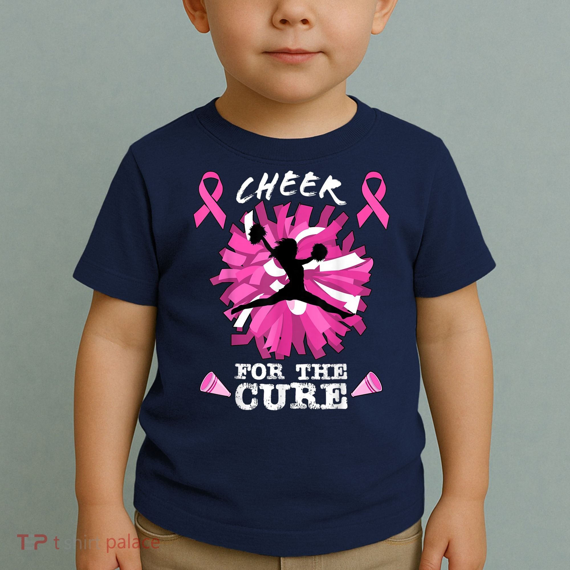 Cheer For The Cure Breast Cancer Awareness Month Cheerleader Toddler T-Shirt
