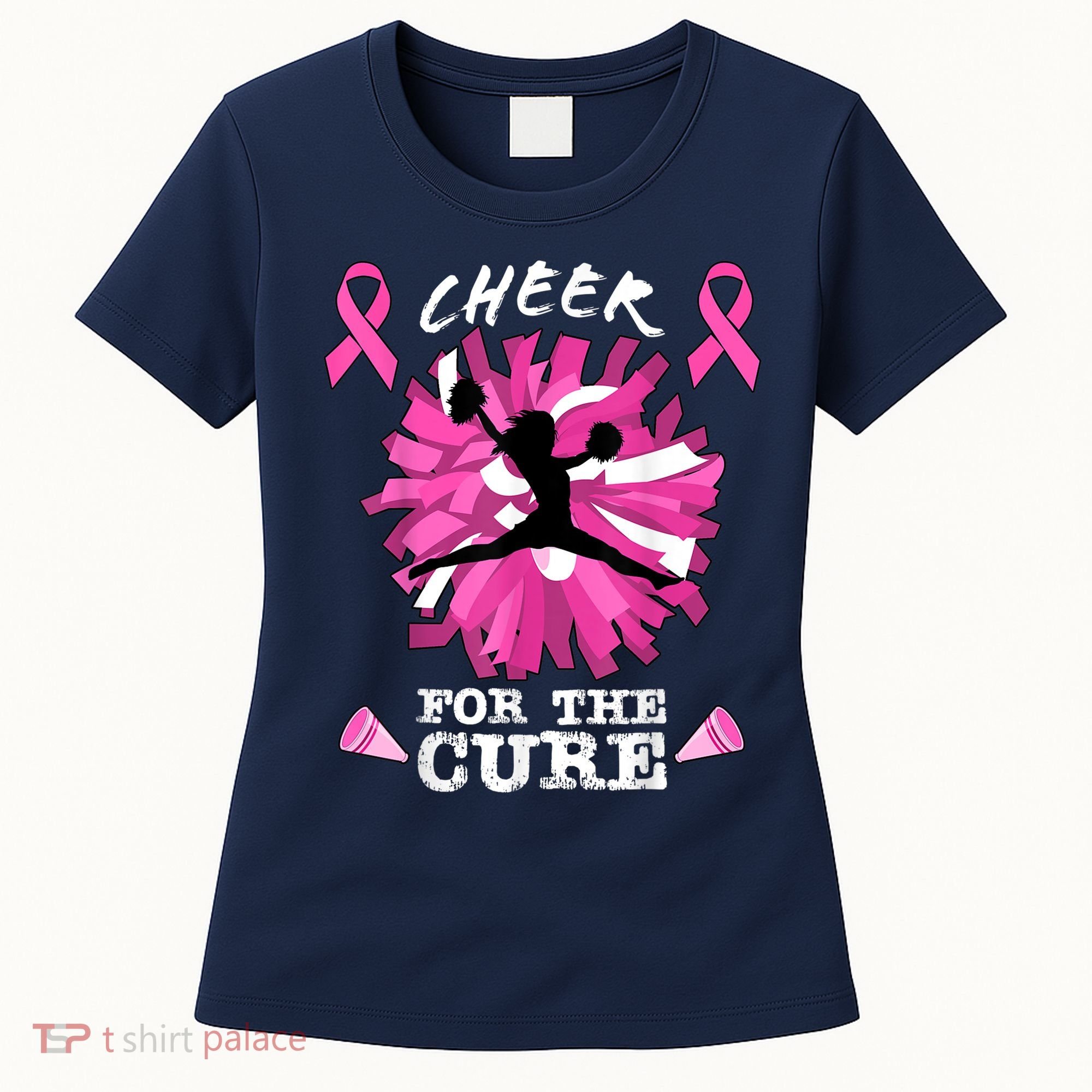 Cheer For The Cure Breast Cancer Awareness Month Cheerleader Women's T-Shirt