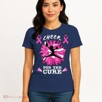Cheer For The Cure Breast Cancer Awareness Month Cheerleader Women's T-Shirt thumb 4