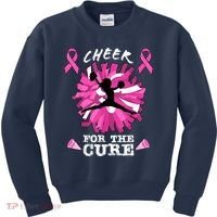Cheer For The Cure Breast Cancer Awareness Month Cheerleader Kids Sweatshirt thumb 0