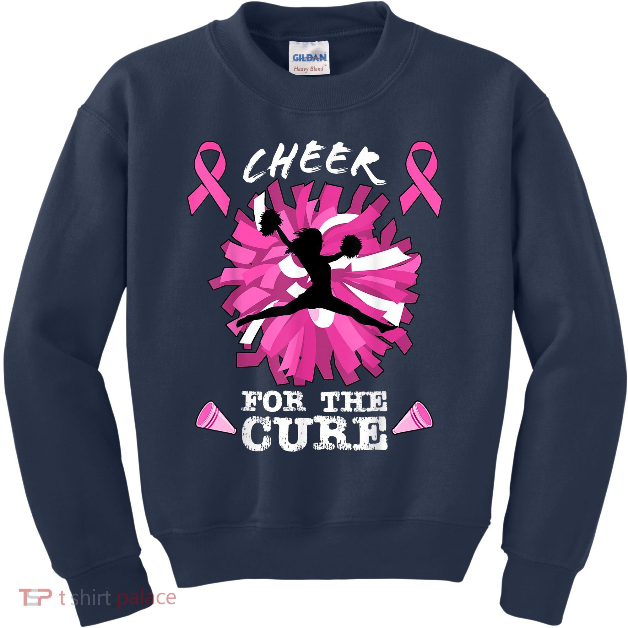 Cheer For The Cure Breast Cancer Awareness Month Cheerleader Kids Sweatshirt