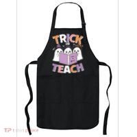 Cute Funny Trick Or Teach Reading Ghost Apron thumb 0
