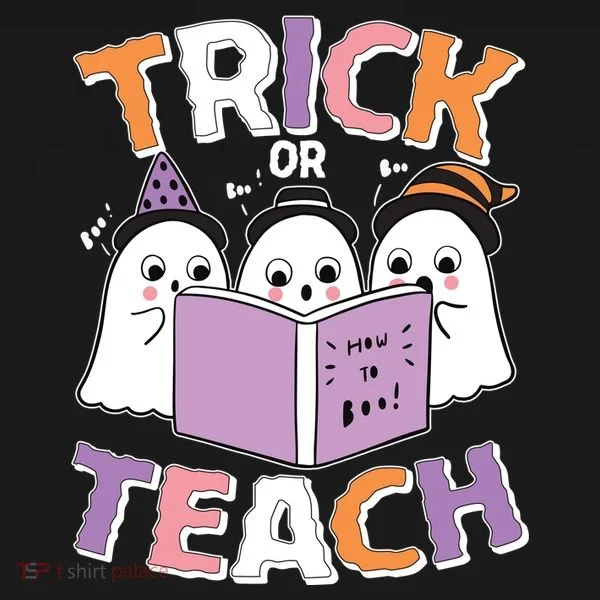 Cute Funny Trick Or Teach Reading Ghost Bucket Hat