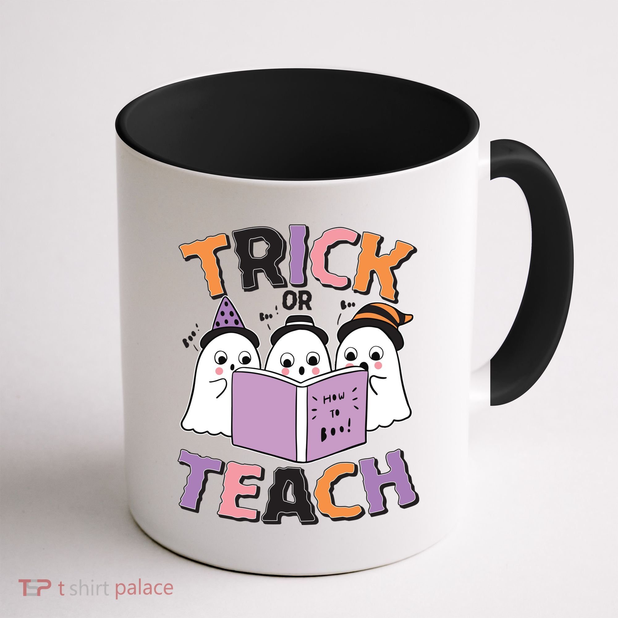 Cute Funny Trick Or Teach Reading Ghost Coffee Mug