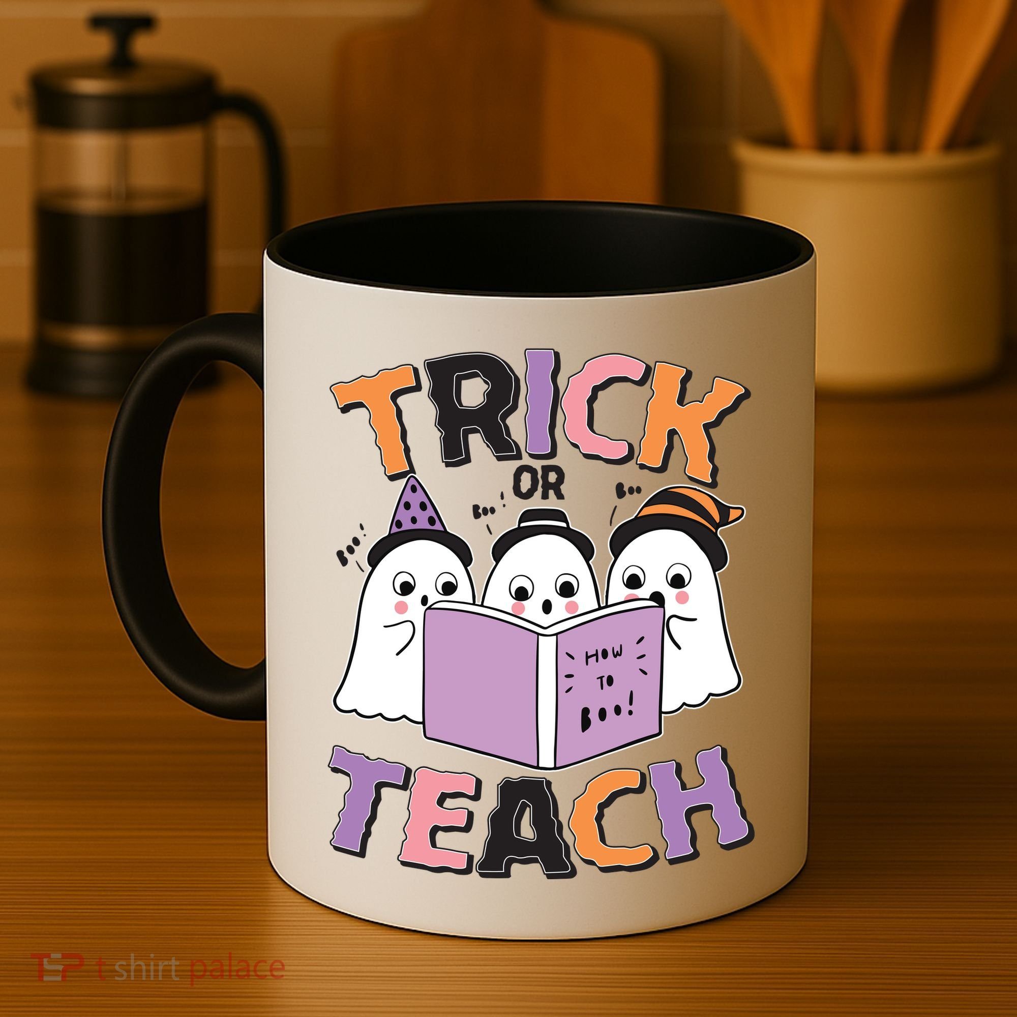 Cute Funny Trick Or Teach Reading Ghost Coffee Mug