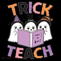 Cute Funny Trick Or Teach Reading Ghost Coffee Mug thumb 5