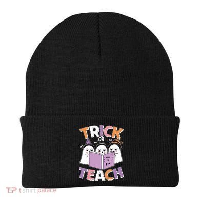 Cute Funny Trick Or Teach Reading Ghost Beanie