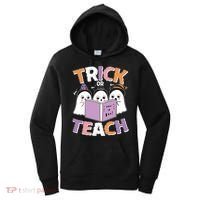 Cute Funny Trick Or Teach Reading Ghost Women's Hoodie thumb 0