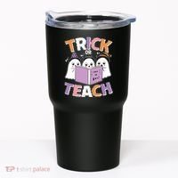 Cute Funny Trick Or Teach Reading Ghost Tumbler thumb 0