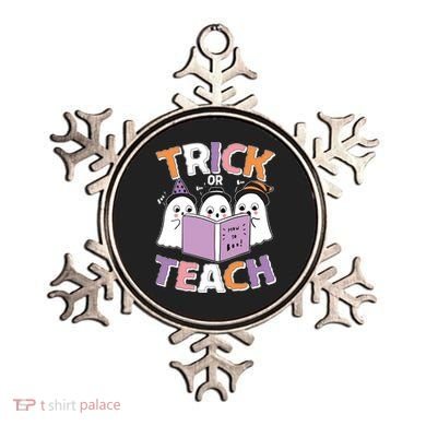 Cute Funny Trick Or Teach Reading Ghost Ornament