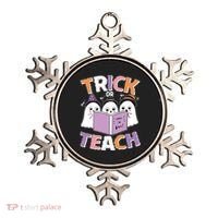 Cute Funny Trick Or Teach Reading Ghost Ornament thumb 0