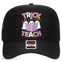 Cute Funny Trick Or Teach Reading Ghost Hat thumb 0
