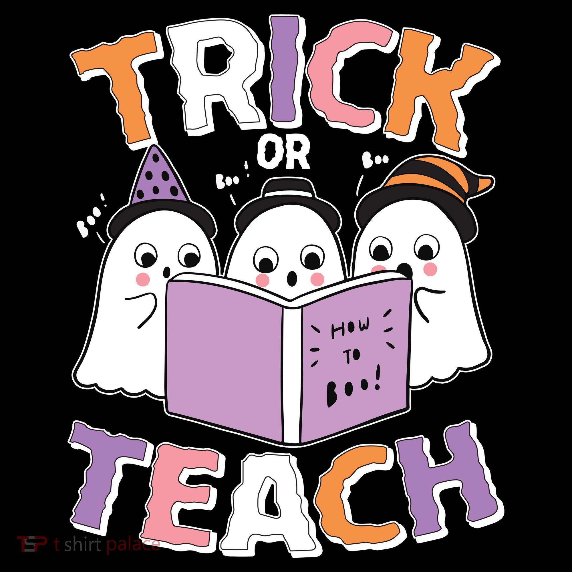 Cute Funny Trick Or Teach Reading Ghost Toddler Hoodie