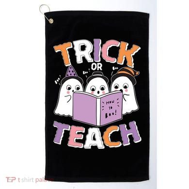 Cute Funny Trick Or Teach Reading Ghost Golf Towel