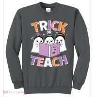 Cute Funny Trick Or Teach Reading Ghost Sweatshirt thumb 0